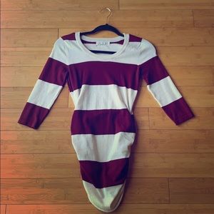 Mid-Long Sleeve Pink Rose Mini Dress